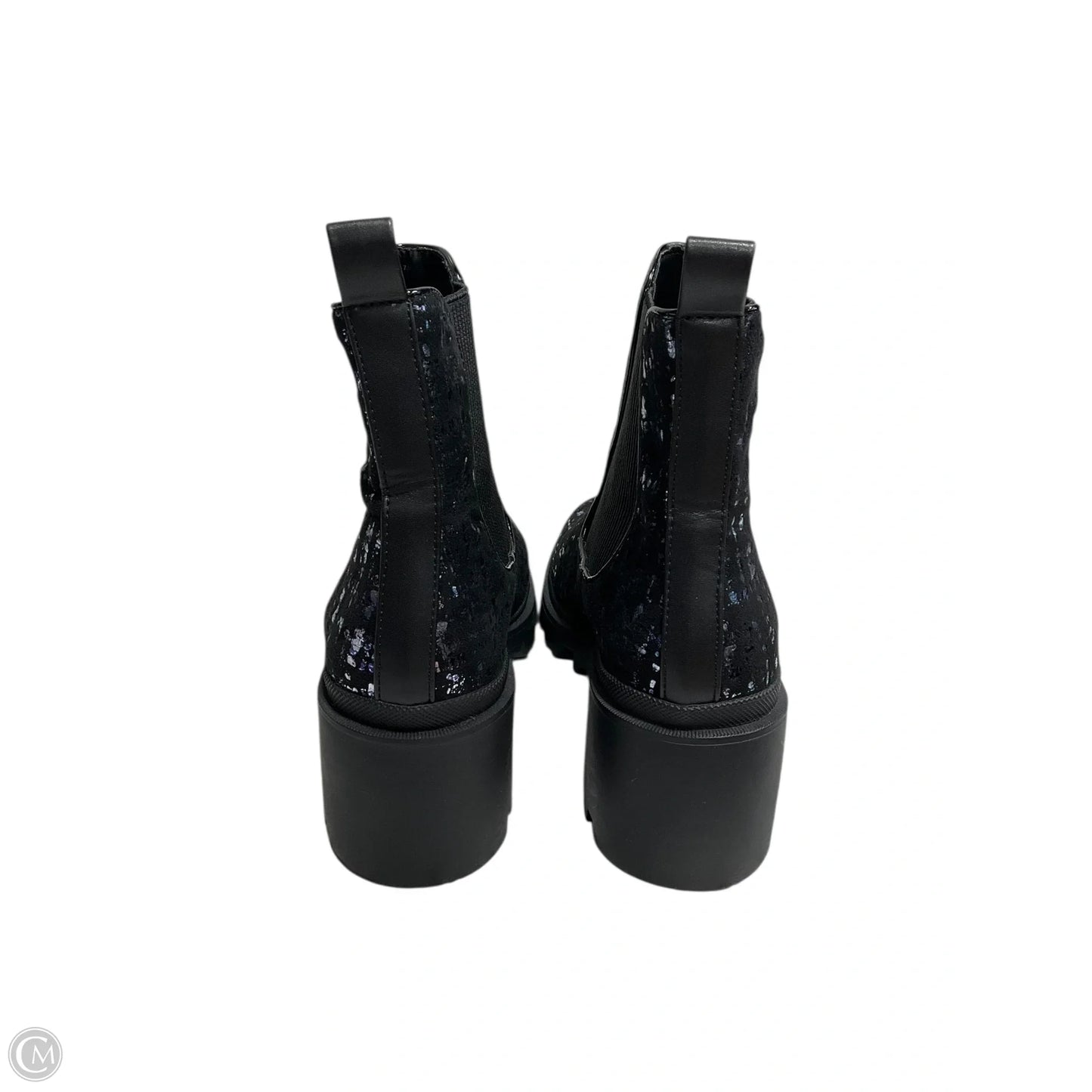 Boots Ankle Heels By Betsey Johnson In Black & Blue, Size: 7.5