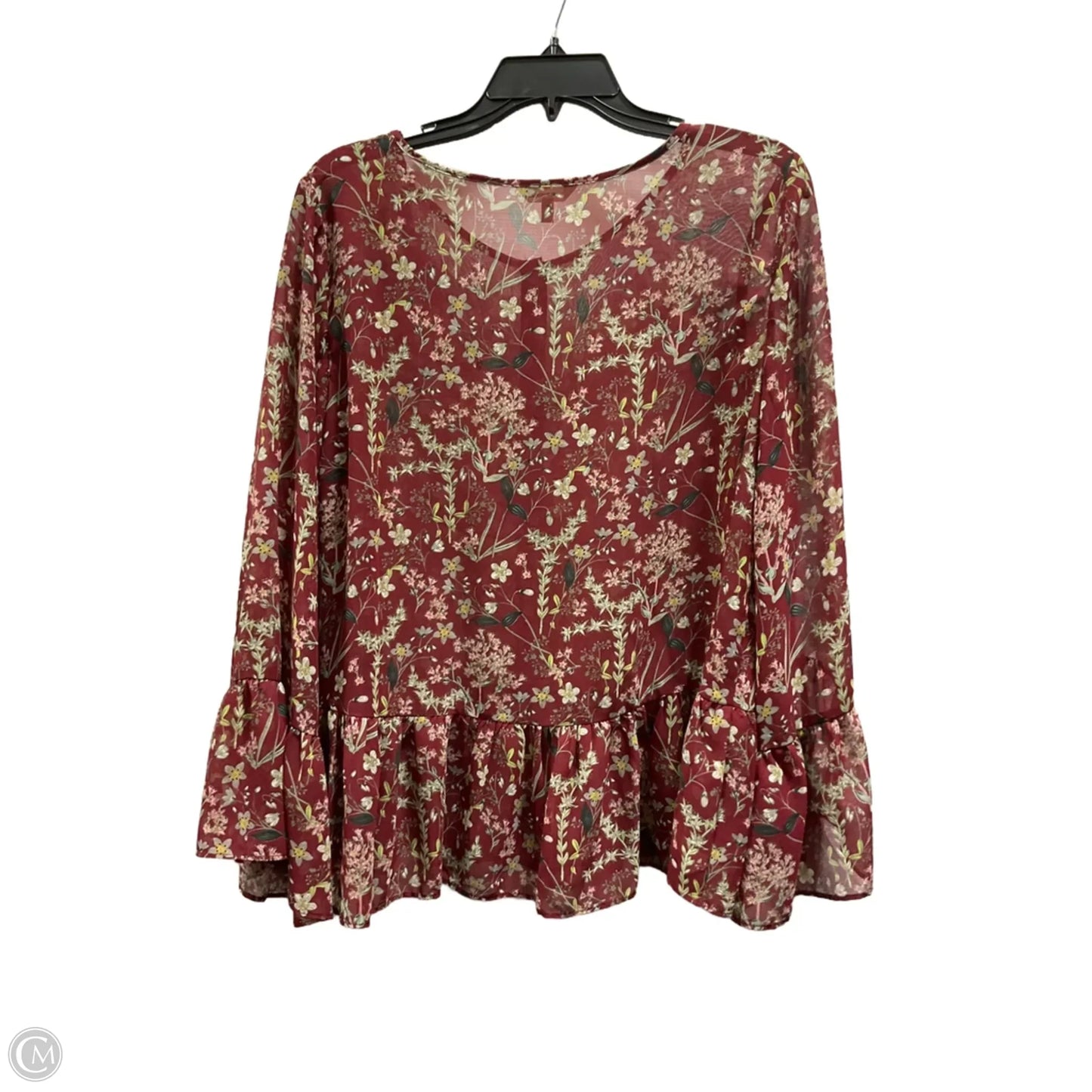 Top Long Sleeve By Max Studio In Floral Print, Size: M