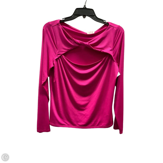 Top Long Sleeve By Express In Pink, Size: L