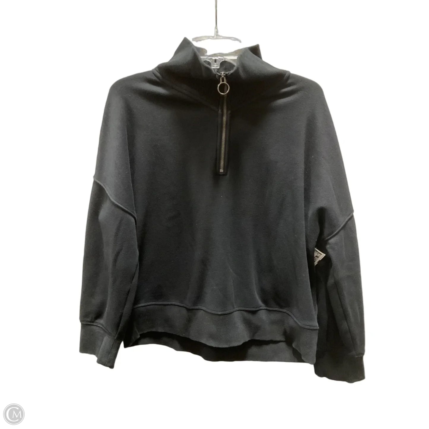 Athletic Top Long Sleeve Collar By Athleta In Black, Size: Lp