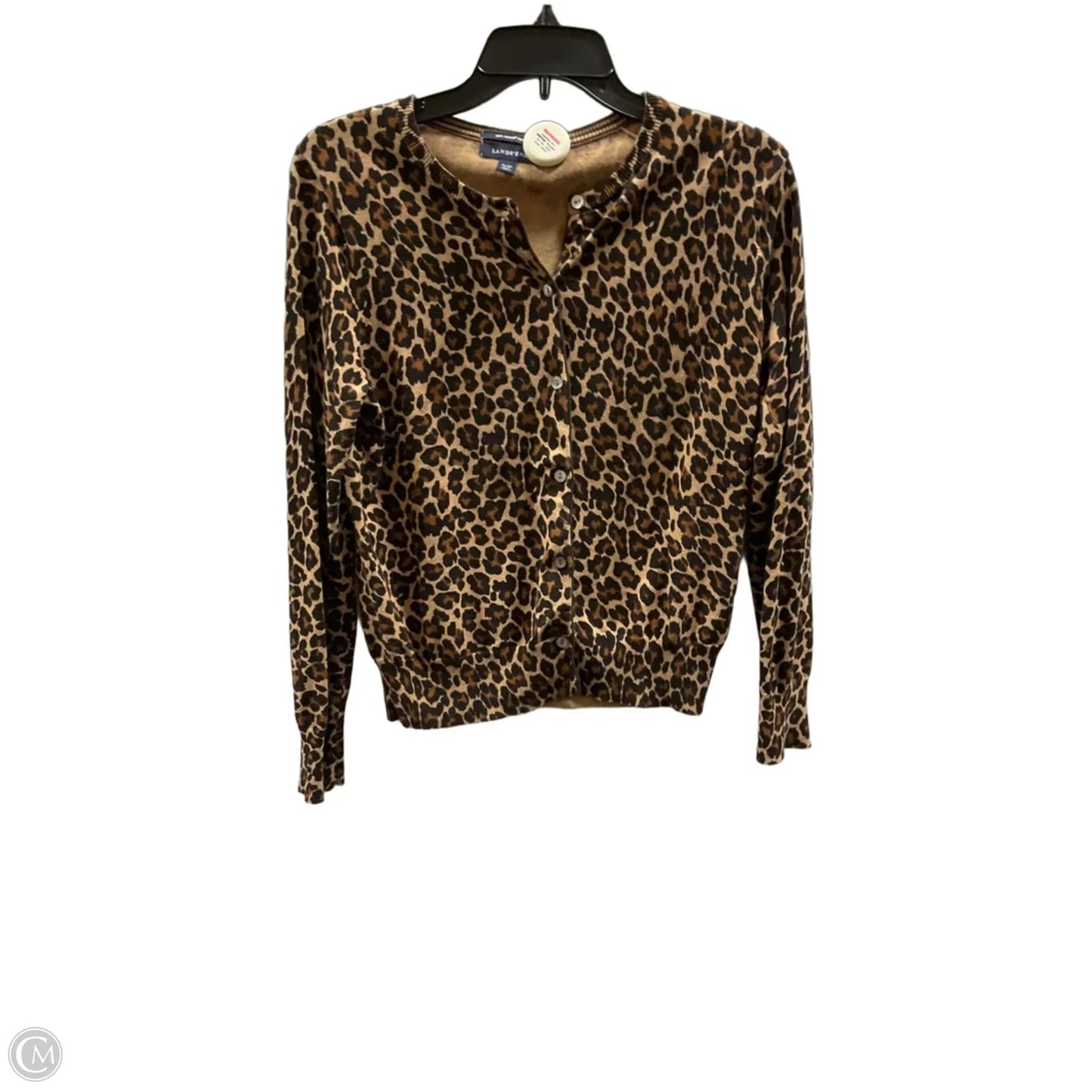 Cardigan By Lands End In Animal Print, Size: Sp