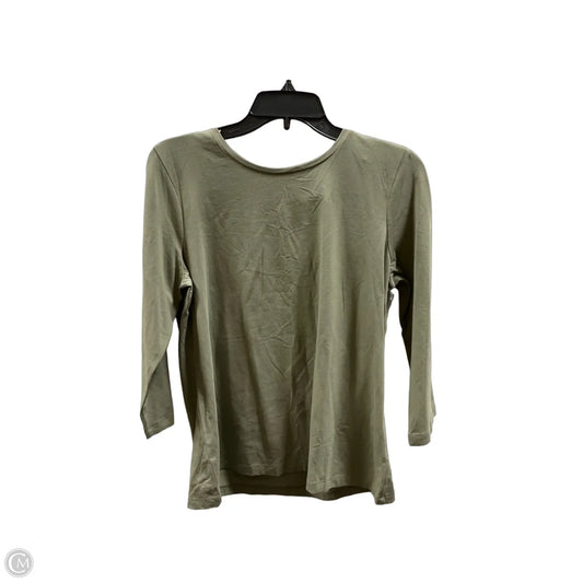 Top 3/4 Sleeve By Chicos In Green, Size: L
