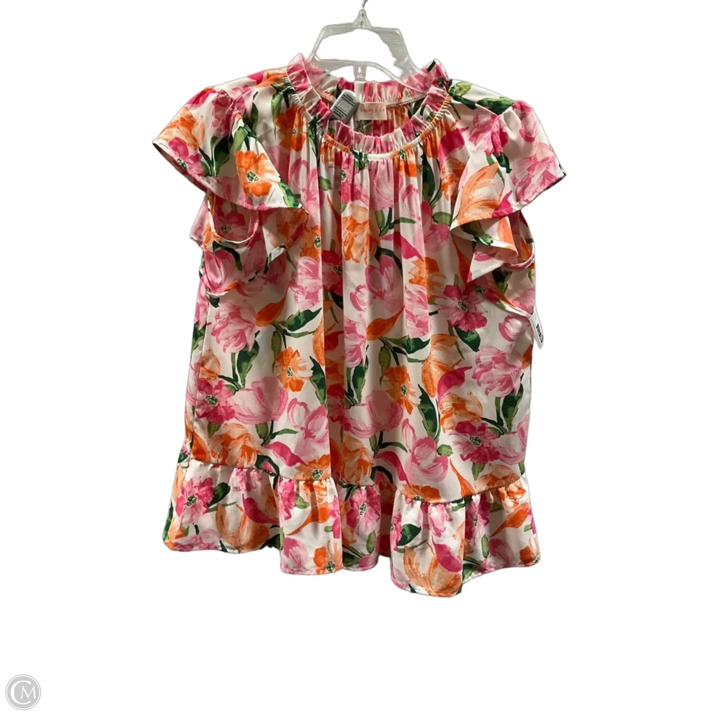 Top Short Sleeve By Hailey & Co In Floral Print, Size: S