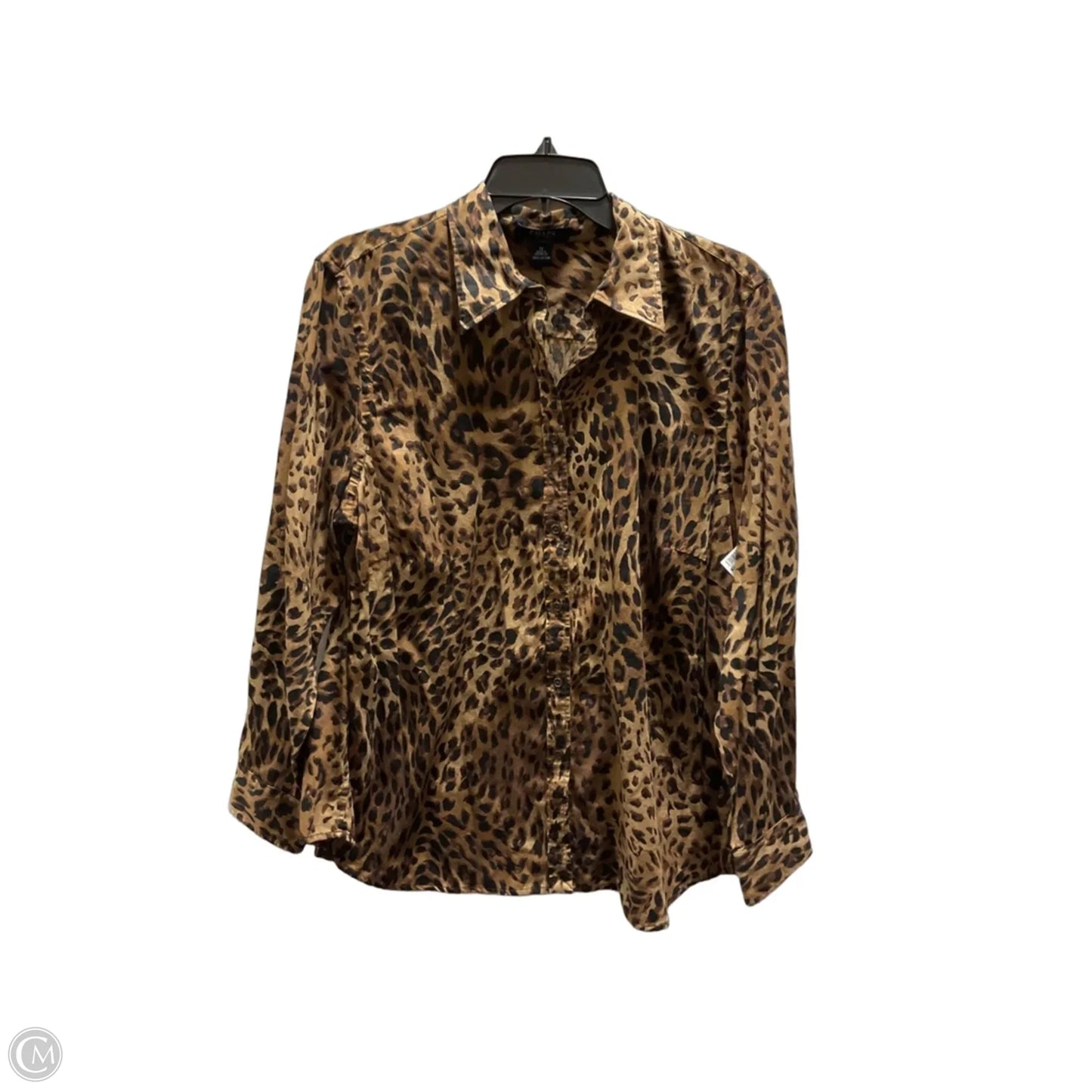 Blouse Long Sleeve By Chaps In Animal Print, Size: 1x
