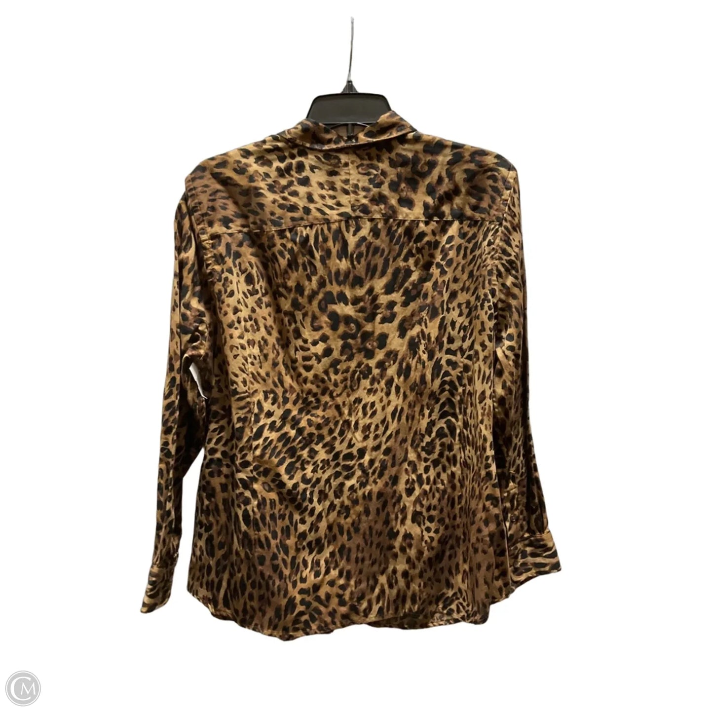 Blouse Long Sleeve By Chaps In Animal Print, Size: 1x