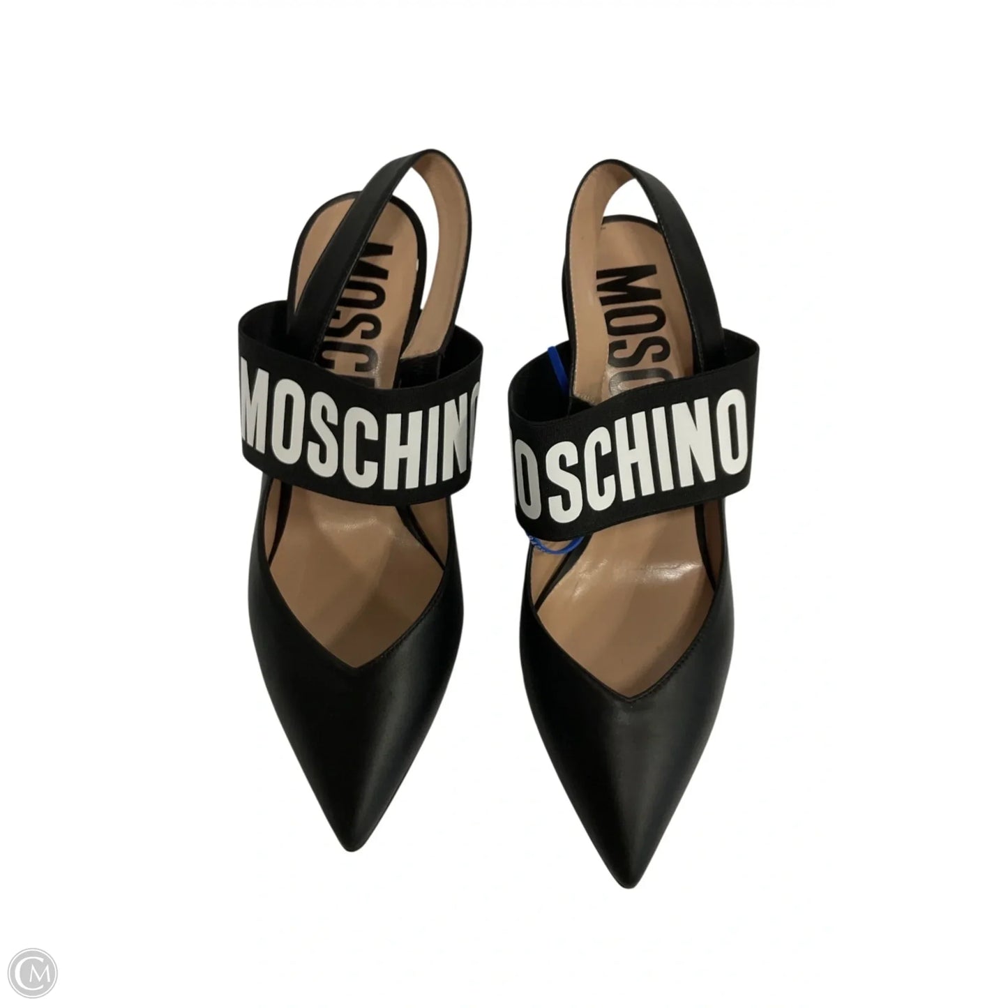 Shoes Luxury Designer By Moschino In Black, Size: 9