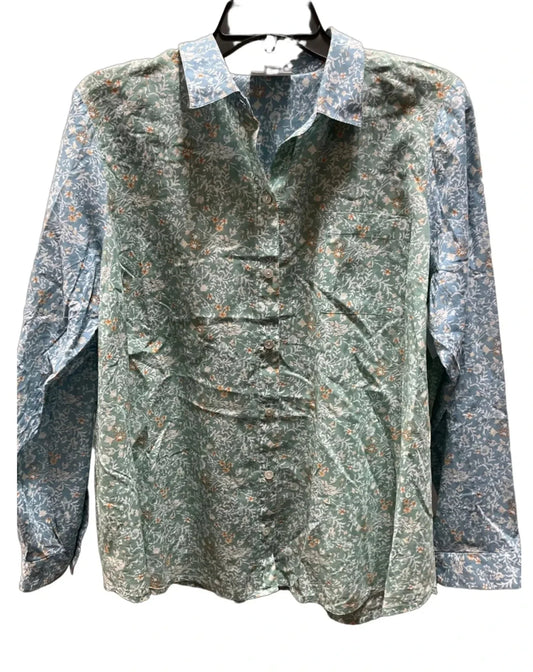 Blouse Long Sleeve By J. Jill In Green, Size: L