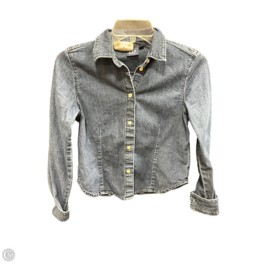 Blouse Long Sleeve By Gap In Navy, Size: Xs