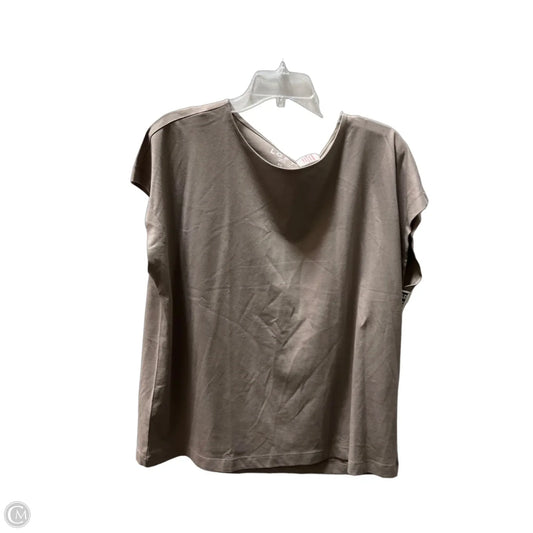 Top Short Sleeve By Loft In Brown, Size: Xl