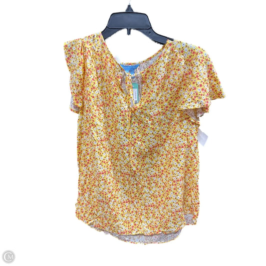 Top Short Sleeve By Draper James In Yellow, Size: M