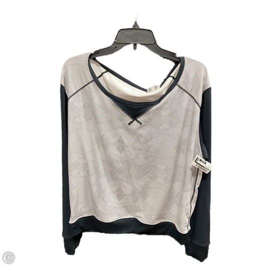 Athletic Top Long Sleeve Crewneck By Fabletics In Black & Grey, Size: Xl