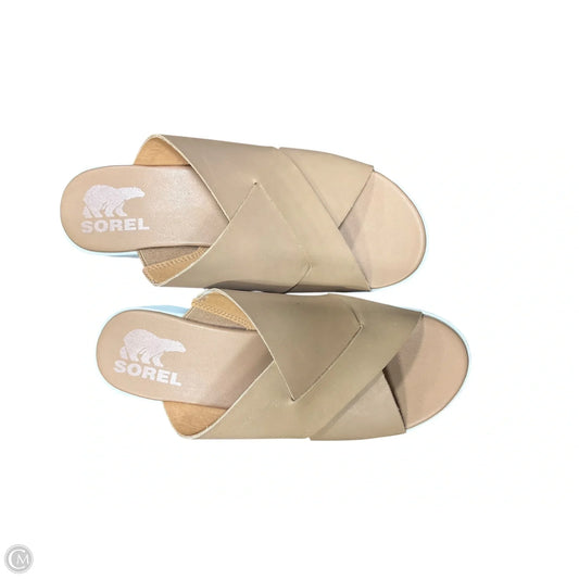 Sandals Heels Platform By Sorel In Tan, Size: 6