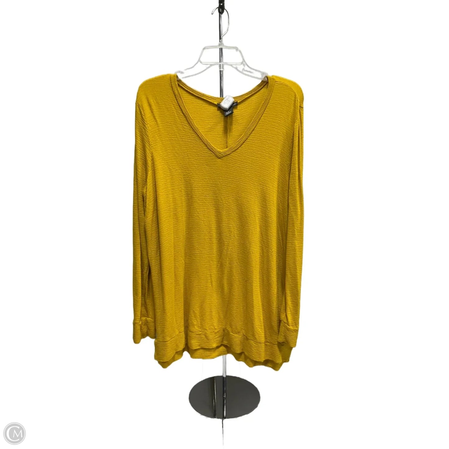 Top Long Sleeve By Adrianna Papell In Yellow, Size: L