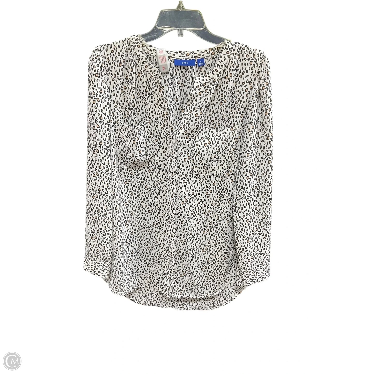 Blouse Long Sleeve By Apt 9 In Animal Print, Size: S