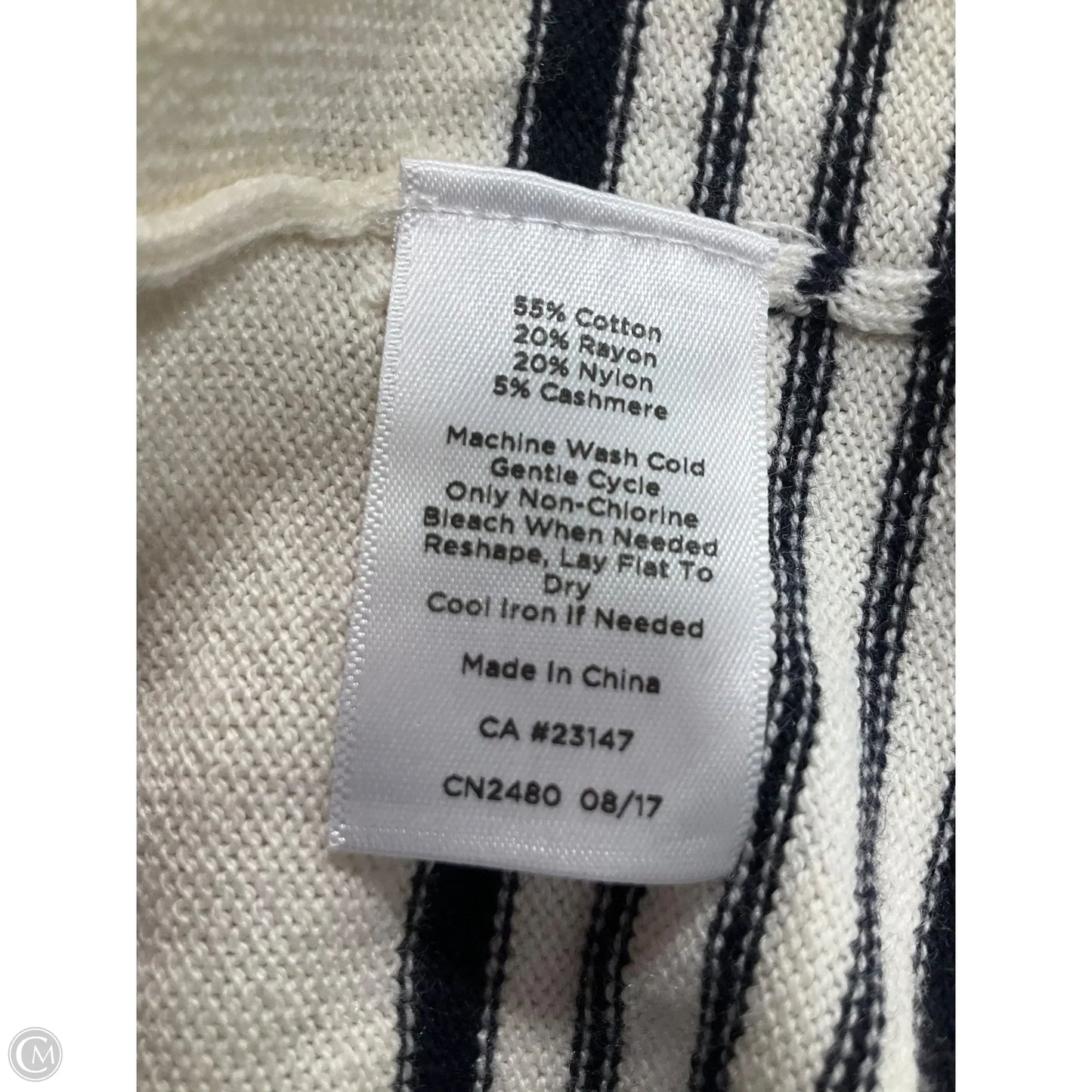 Cardigan By Talbots In Blue & Cream, Size: 2x