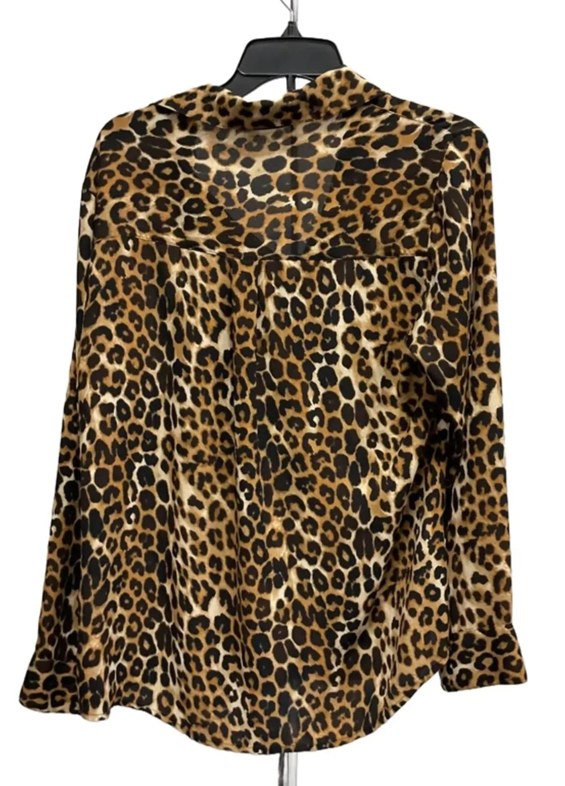 Blouse Long Sleeve By Express In Animal Print, Size: L