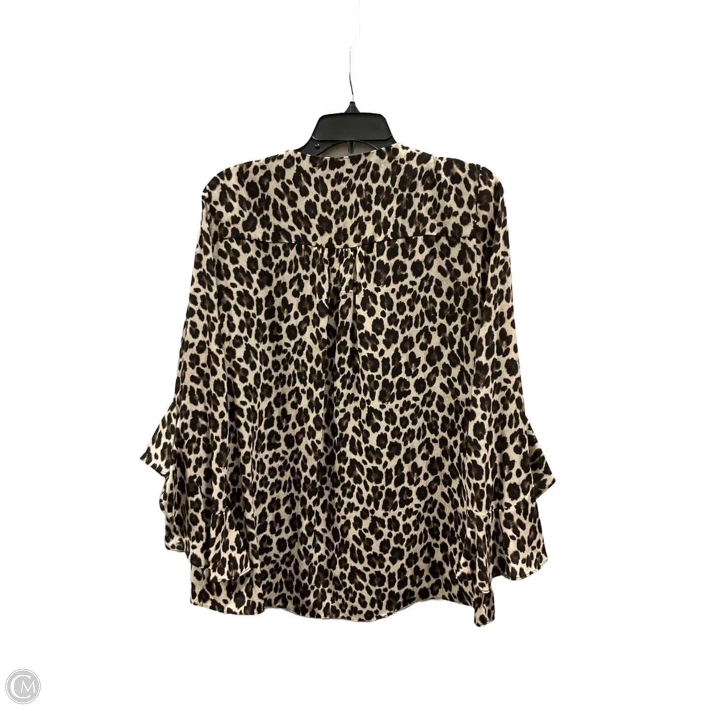 Top Long Sleeve By Vince Camuto In Animal Print, Size: L