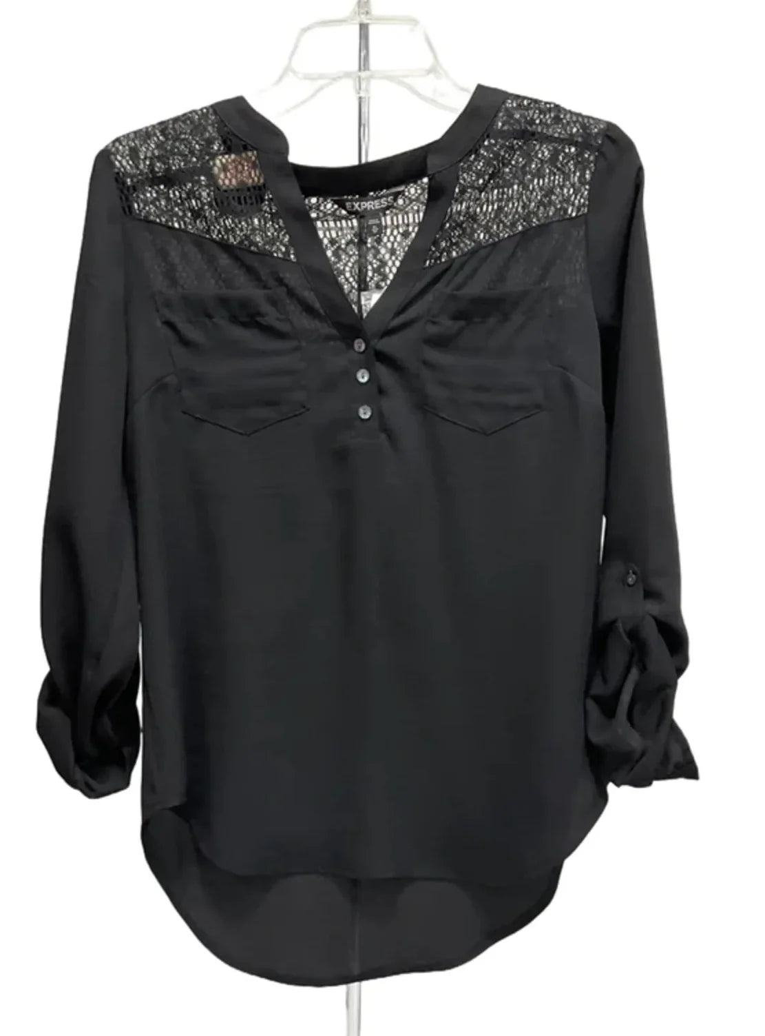 Top Long Sleeve By Express In Black, Size: Xs