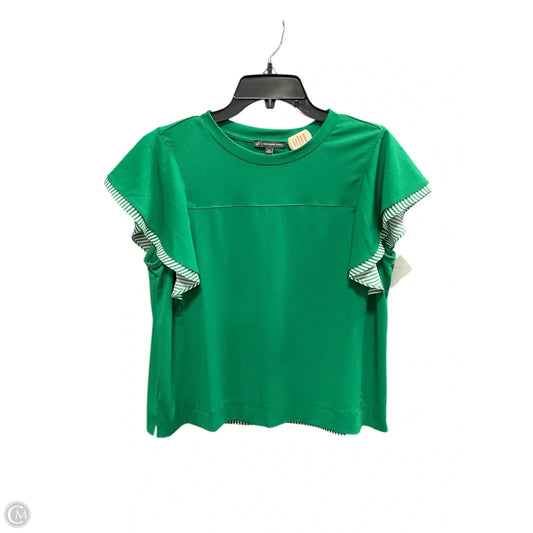 Top Short Sleeve By Adrianna Papell In Green, Size: M