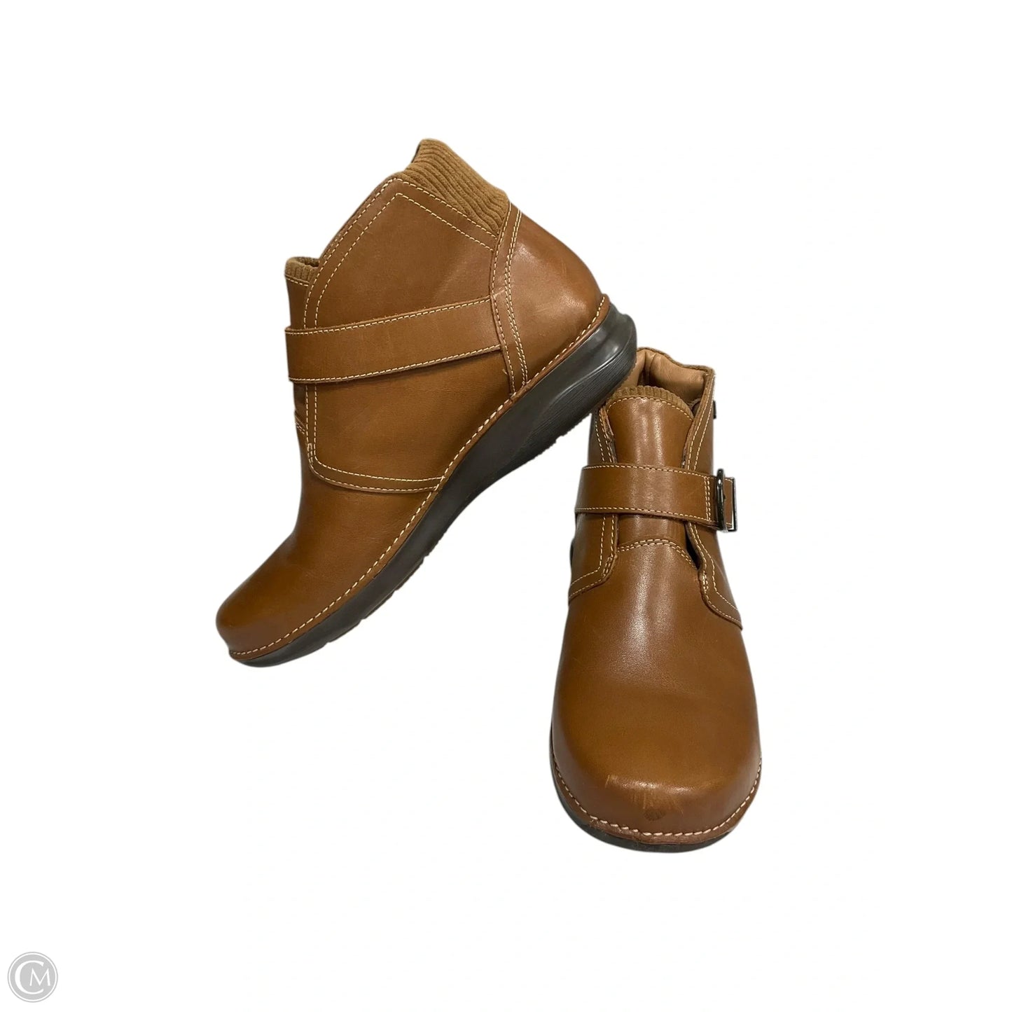 Boots Ankle Flats By Clarks In Tan, Size: 8