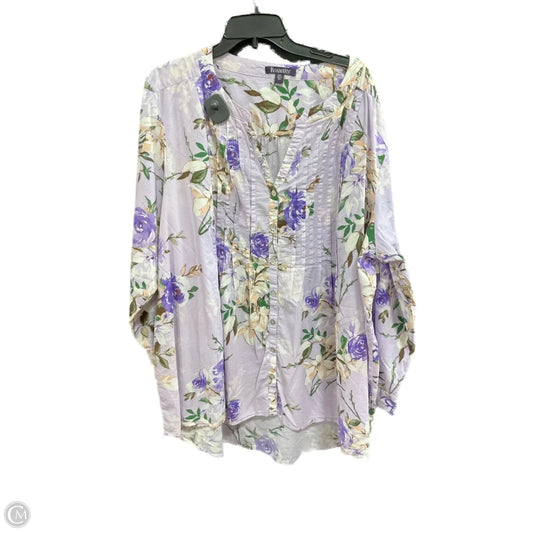 Blouse Long Sleeve By Romans In Purple, Size: 4x