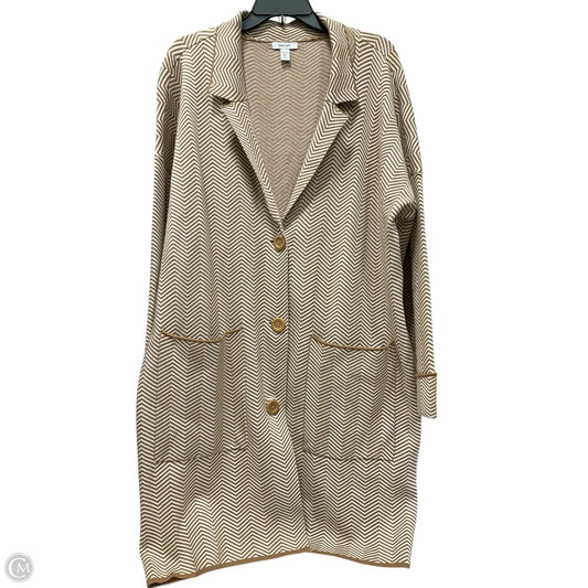 Cardigan By Nine West In Tan & White, Size: Xl