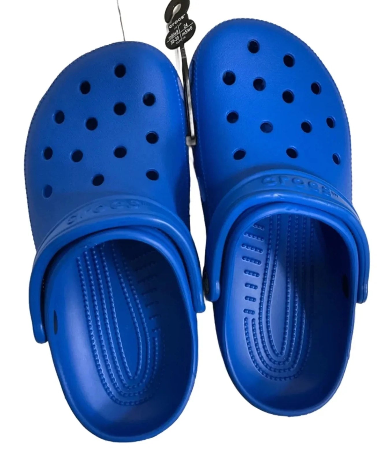 Shoes Flats By Crocs In Blue, Size: 8