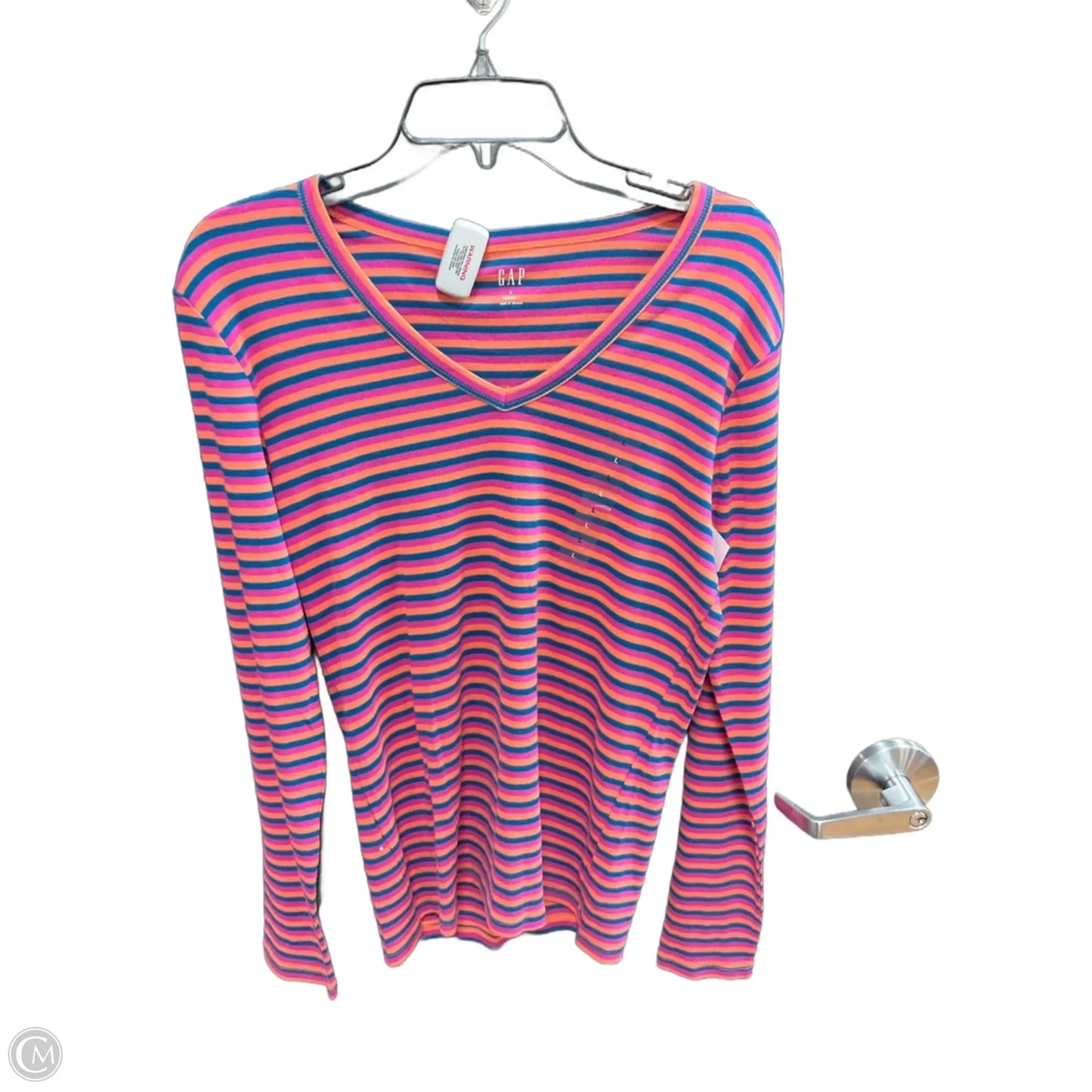 Top Long Sleeve By Gap In Striped Pattern, Size: L