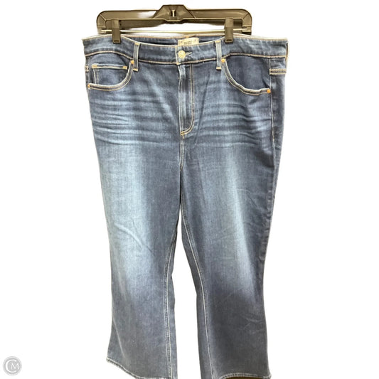Jeans Boot Cut By Paige In Blue Denim, Size: 16
