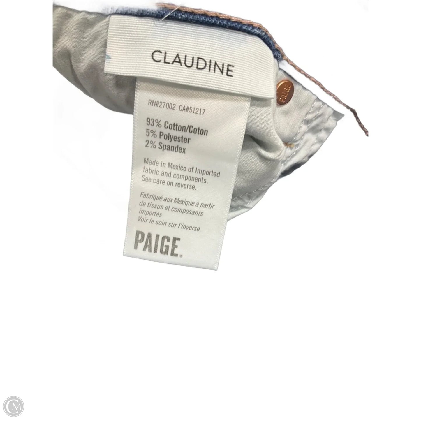 Jeans Boot Cut By Paige In Blue Denim, Size: 16