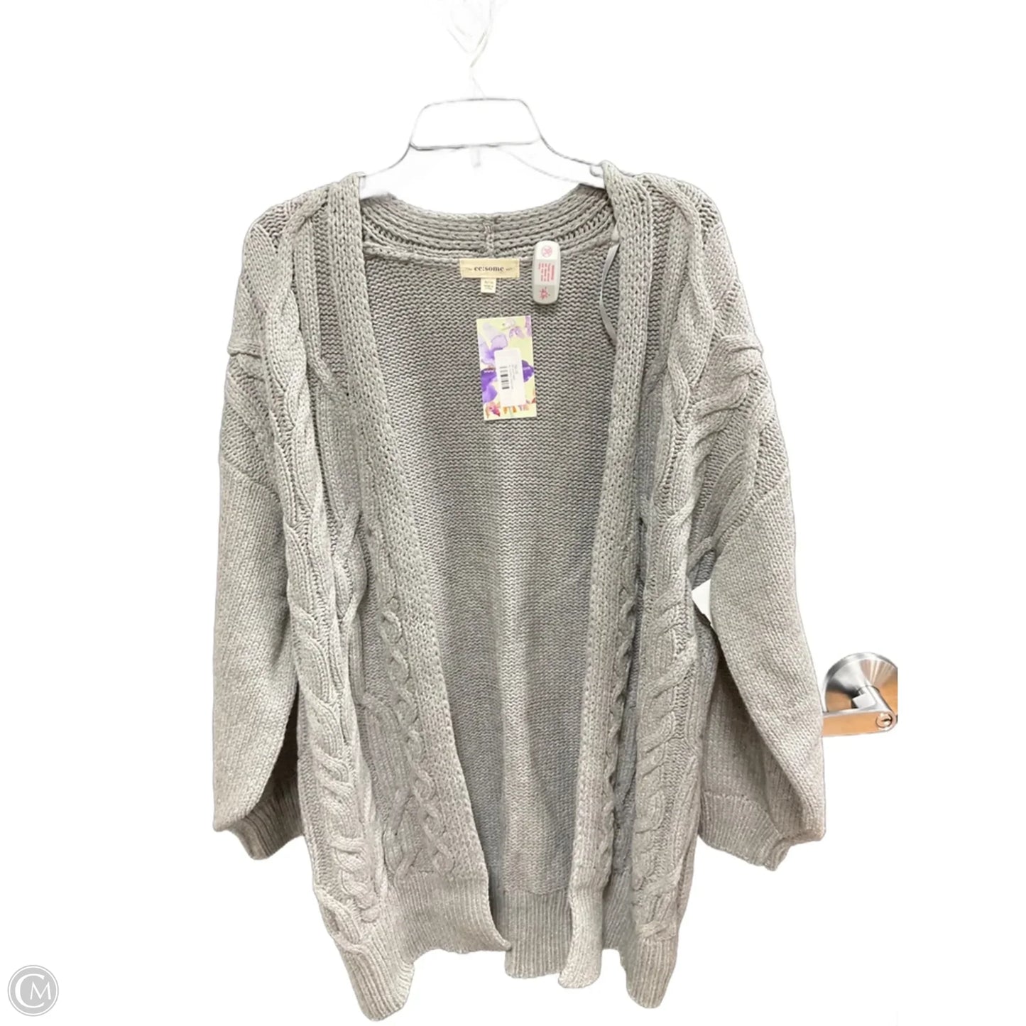 Sweater Cardigan By Ee Some In Grey, Size: Xl