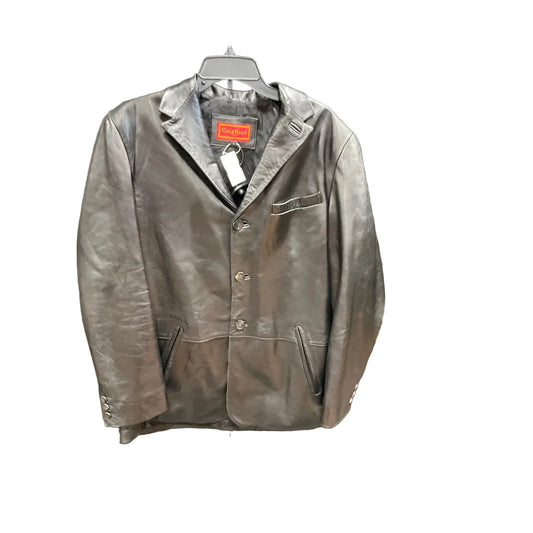 Jacket Moto Leather By Cole-haan In Black, Size: L