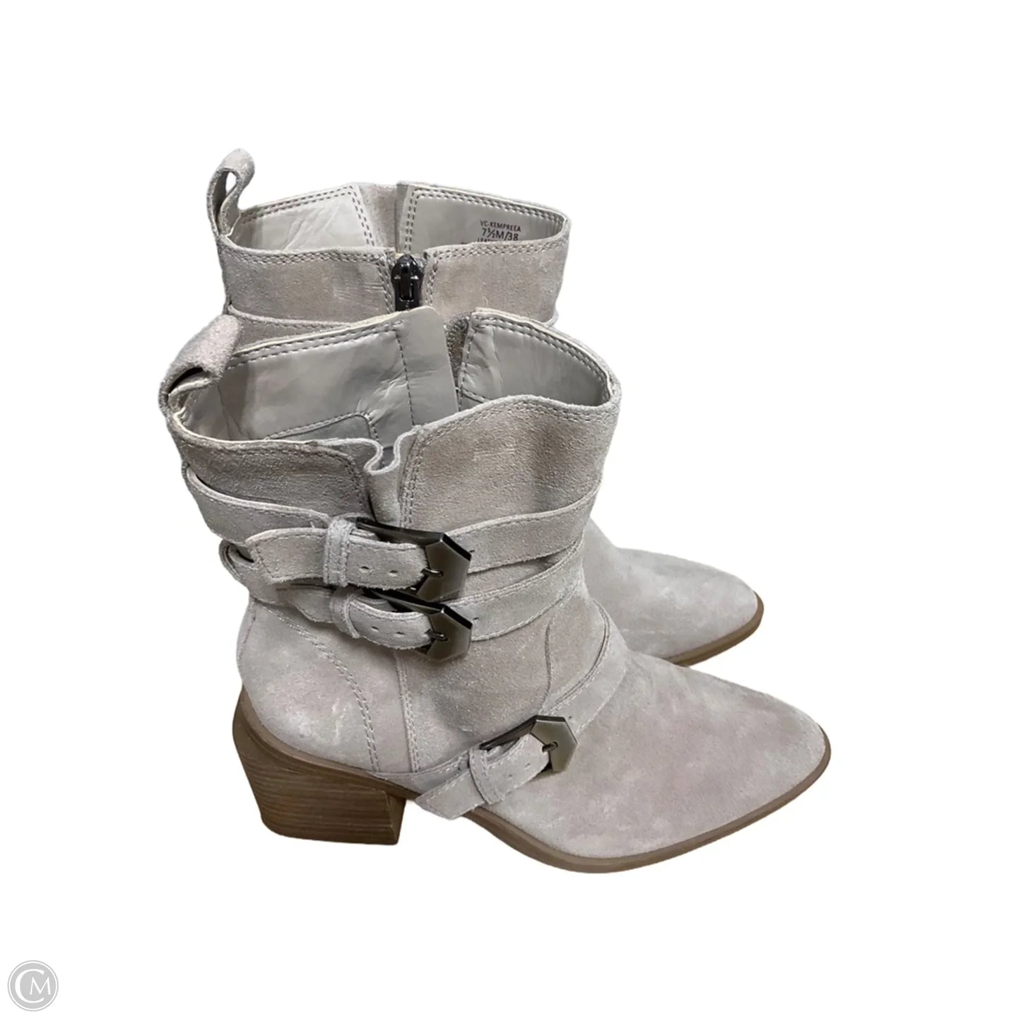 Boots Ankle Heels By Vince Camuto In Beige, Size: 7.5