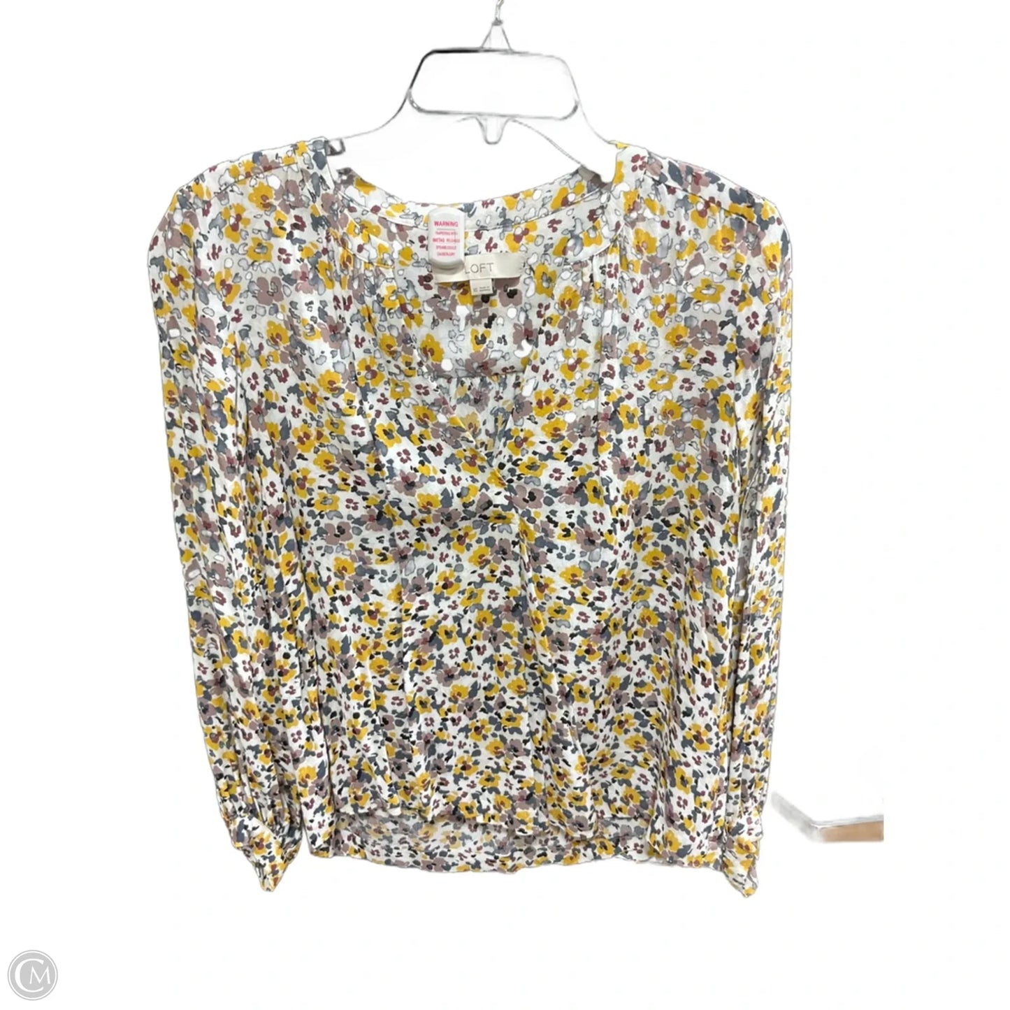 Top Long Sleeve By Loft In Floral Print, Size: Xs