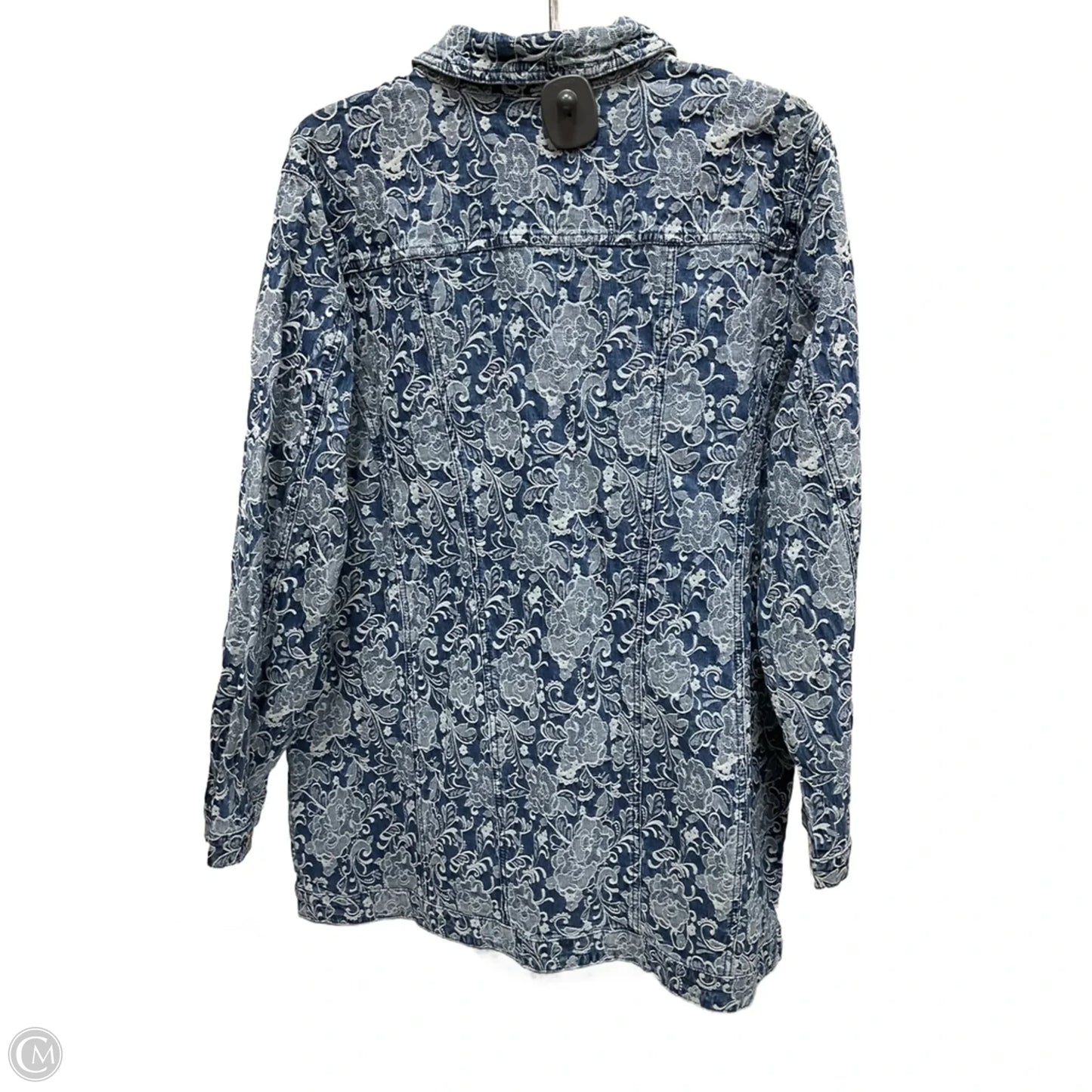 Jacket Denim By Chicos In Blue Denim, Size: Xl