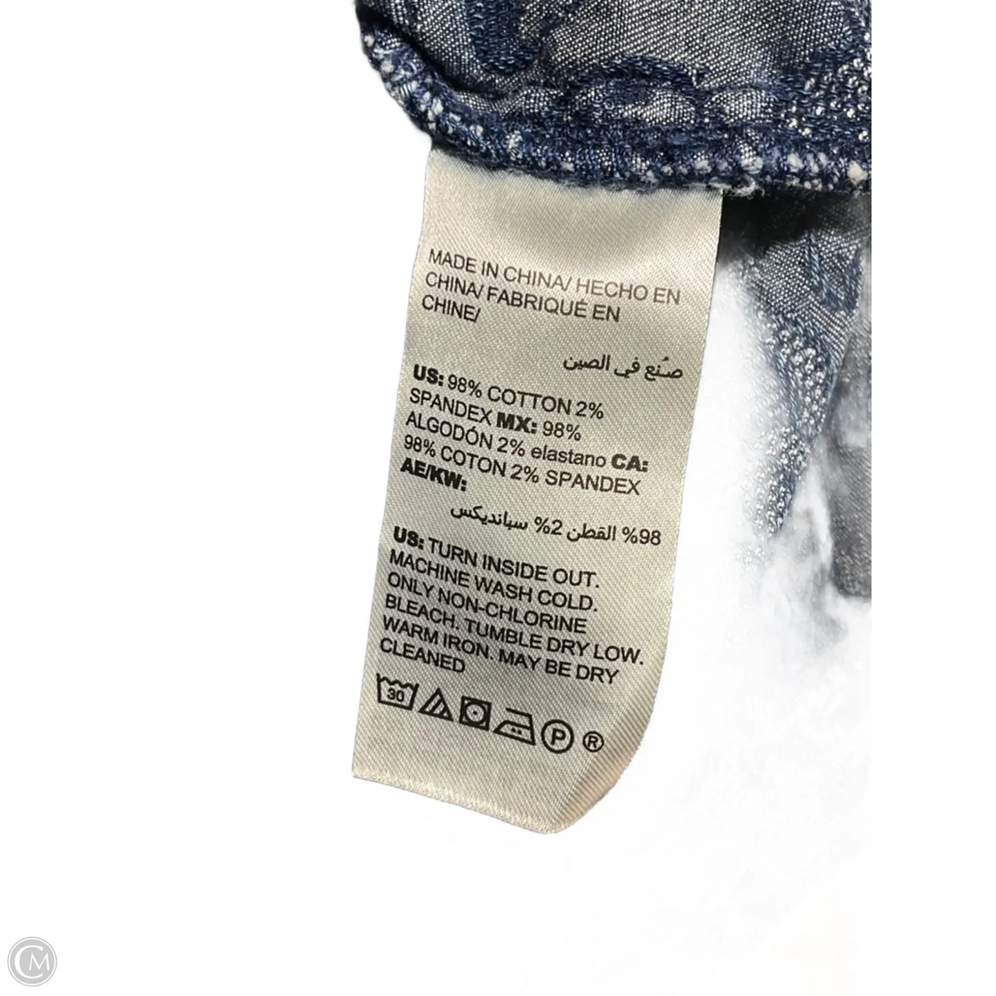 Jacket Denim By Chicos In Blue Denim, Size: Xl