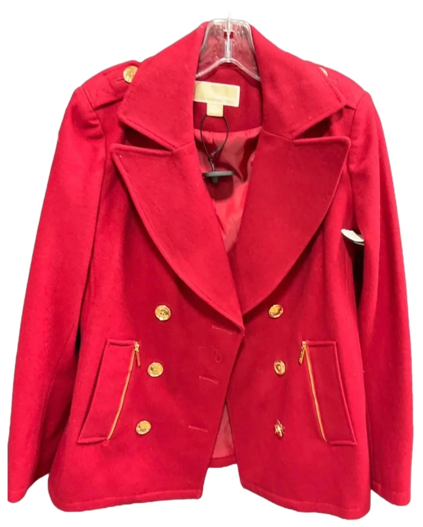 Coat Peacoat By Michael By Michael Kors In Red, Size: 8