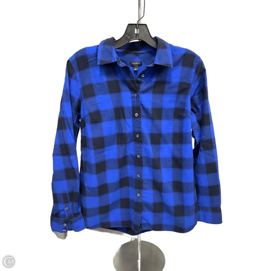 Top Long Sleeve By Talbots In Black & Blue, Size: S