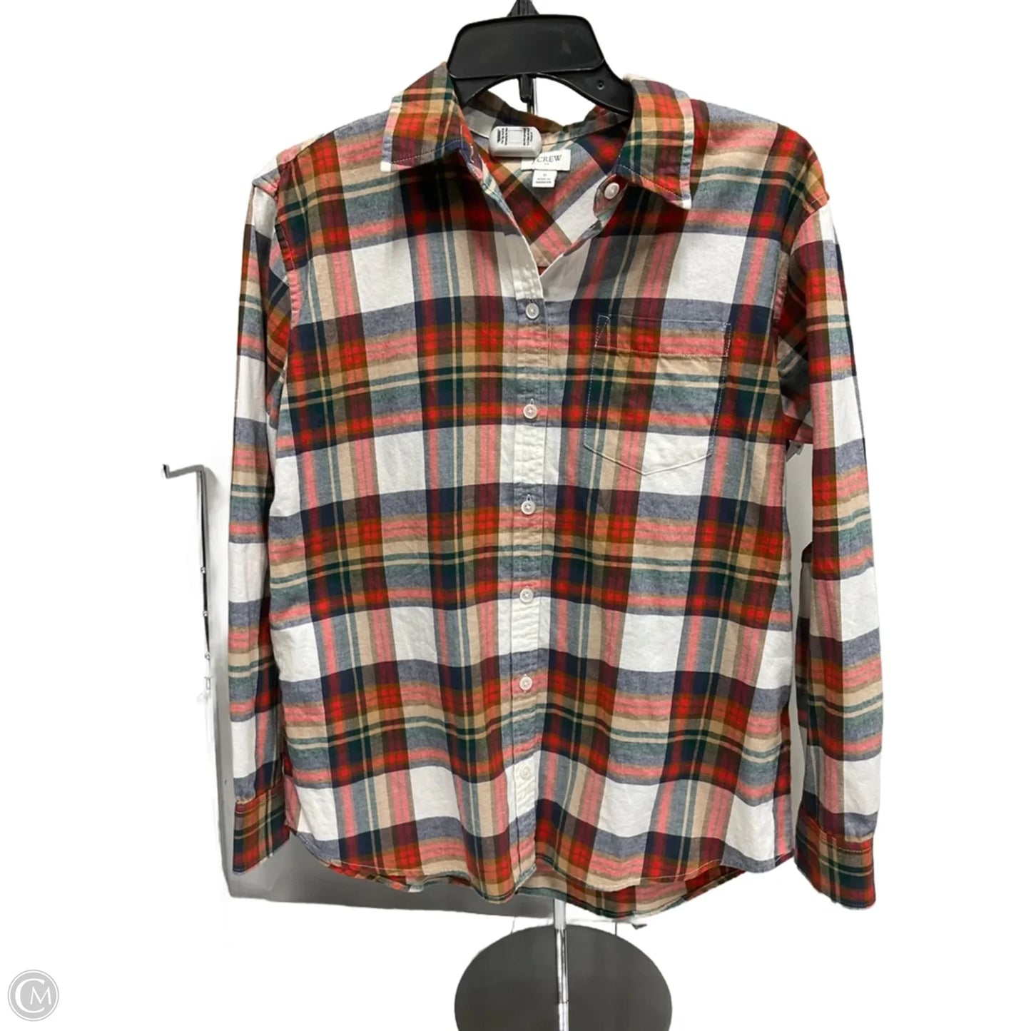 Top Long Sleeve By J. Crew In Green & Red, Size: S