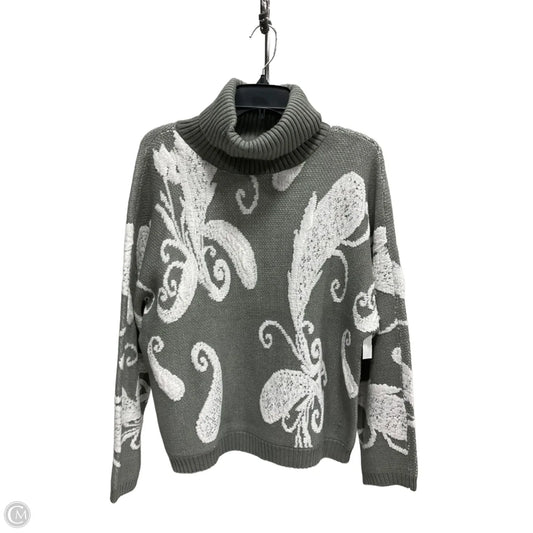 Sweater By Liz Claiborne In Grey & White, Size: M