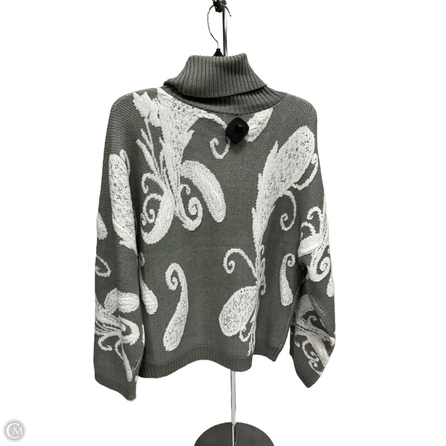 Sweater By Liz Claiborne In Grey & White, Size: M