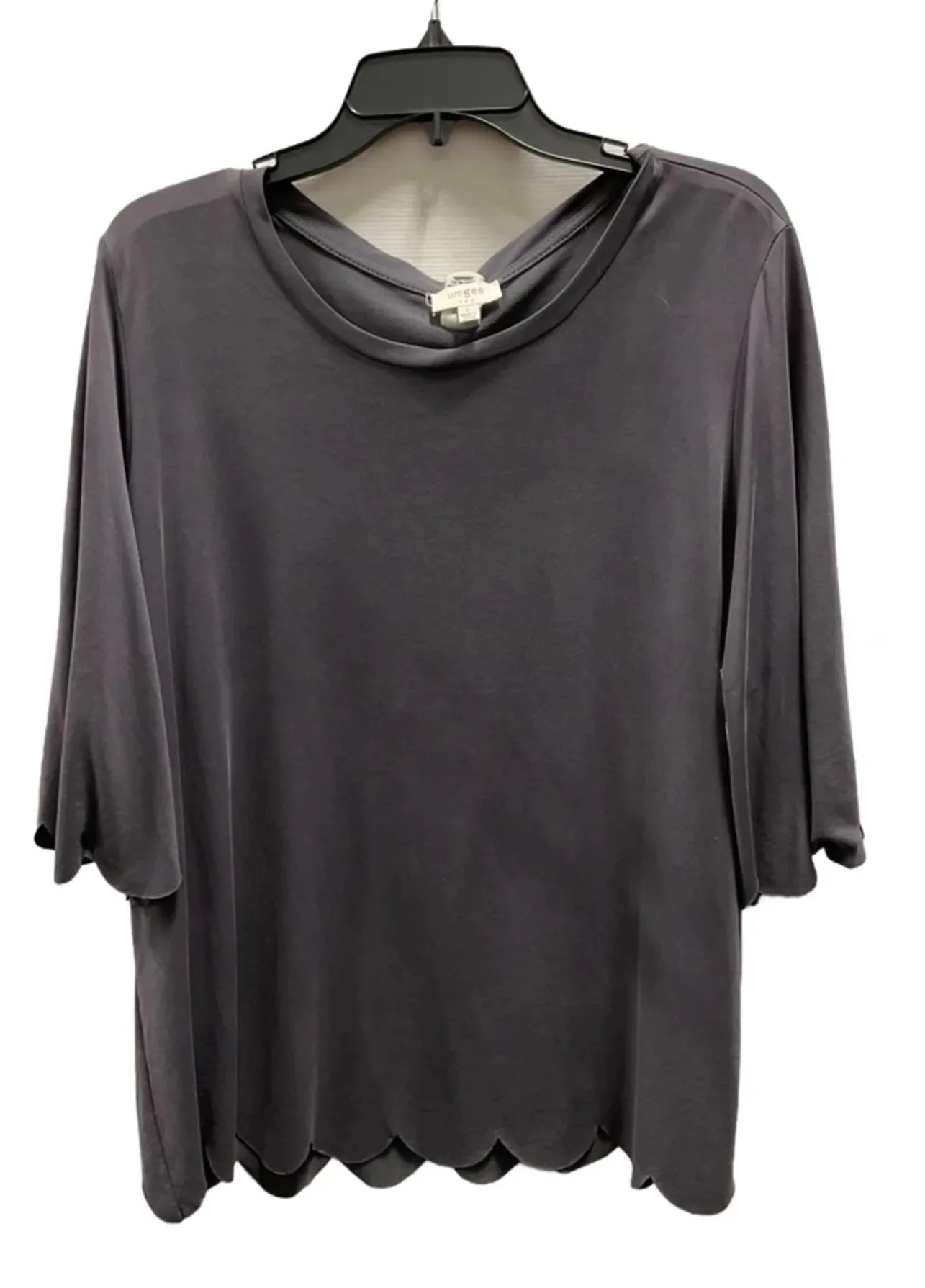 Top Short Sleeve Basic By Umgee In Grey, Size: L