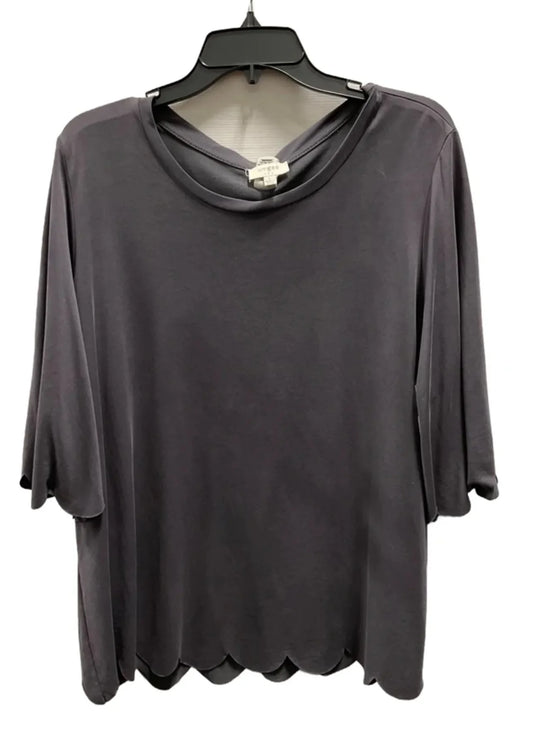 Top Short Sleeve Basic By Umgee In Grey, Size: L