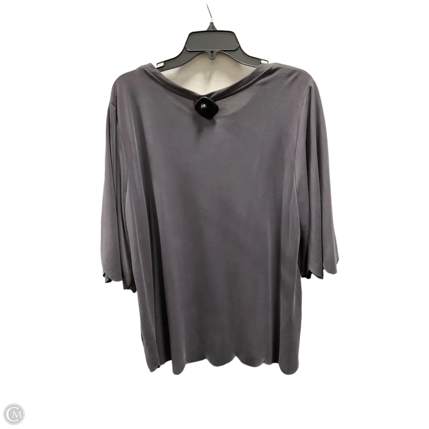 Top Short Sleeve Basic By Umgee In Grey, Size: L