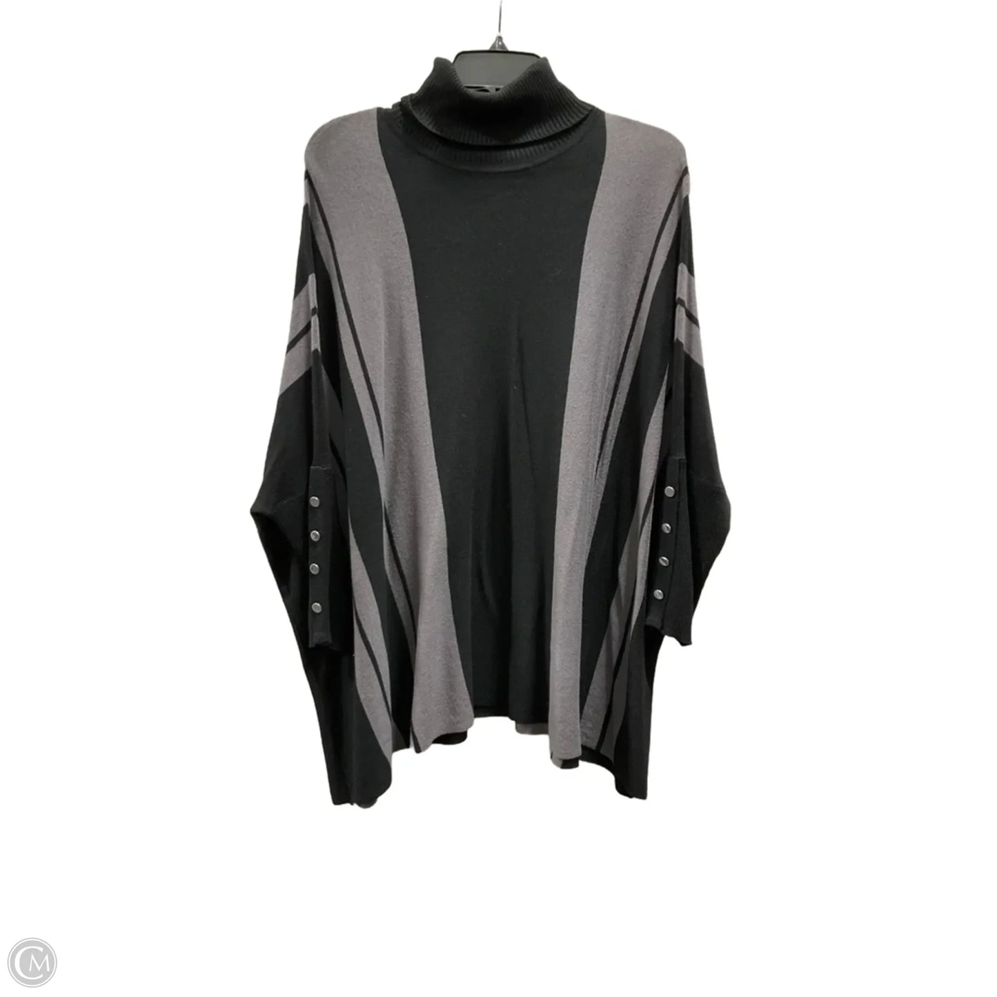 Top Long Sleeve By Morgan Taylor In Black & Grey, Size: L