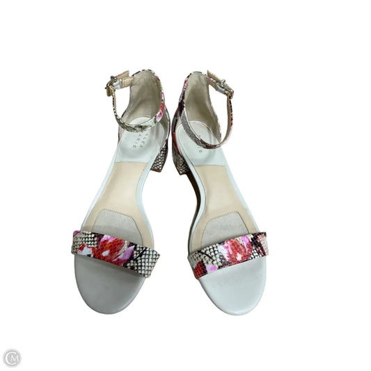 Sandals Heels Kitten By Alex Marie In Pink & Red, Size: 9