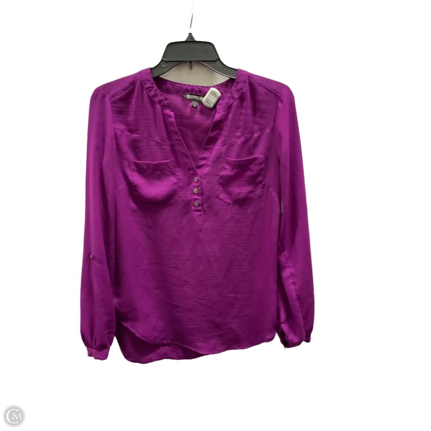 Top Long Sleeve By Express In Purple, Size: Xs