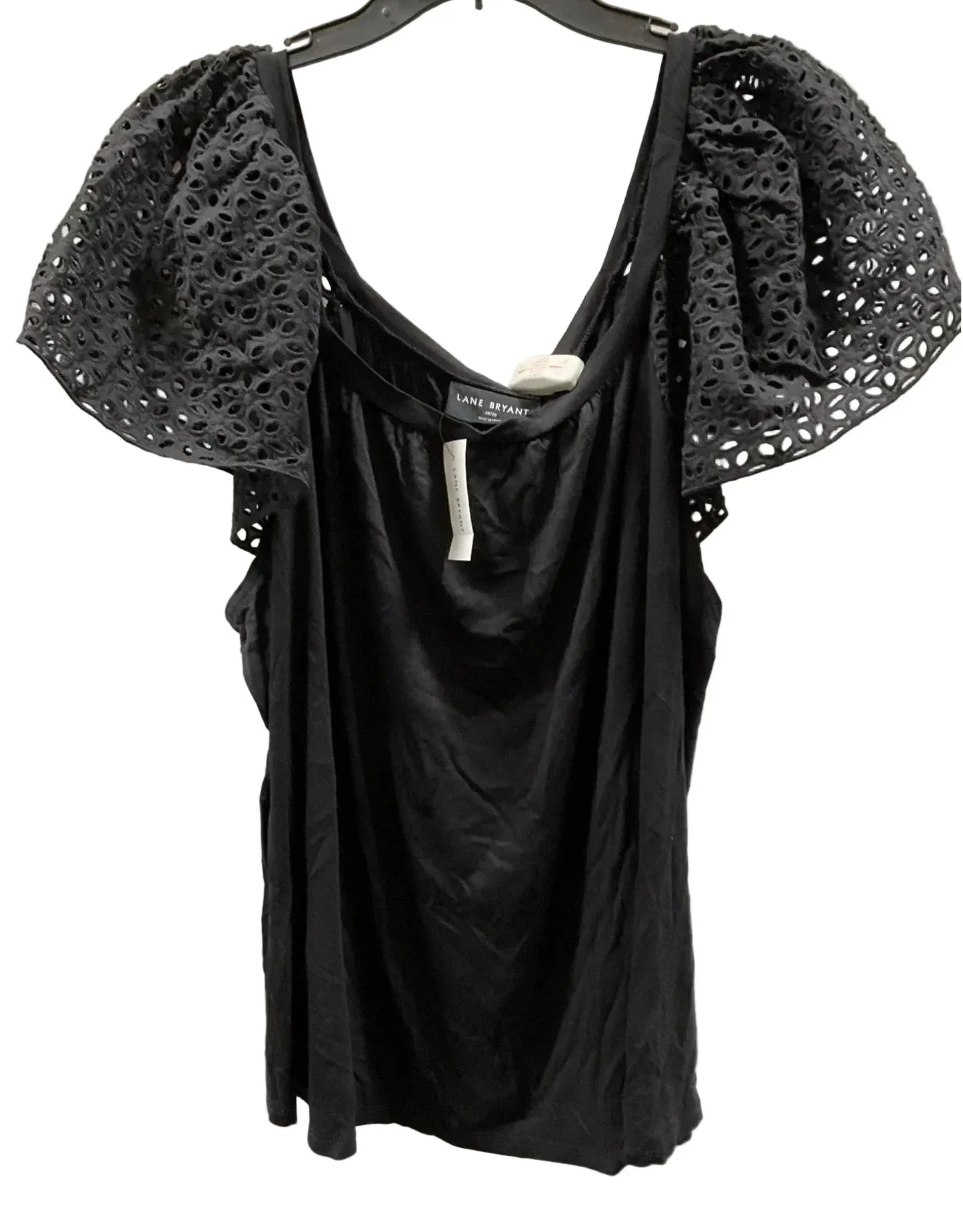 Top Short Sleeve Basic By Lane Bryant In Black, Size: 2x