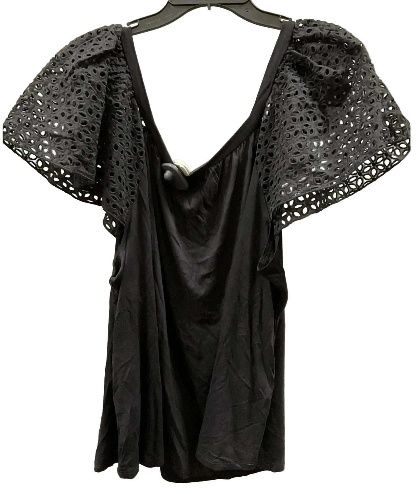 Top Short Sleeve Basic By Lane Bryant In Black, Size: 2x