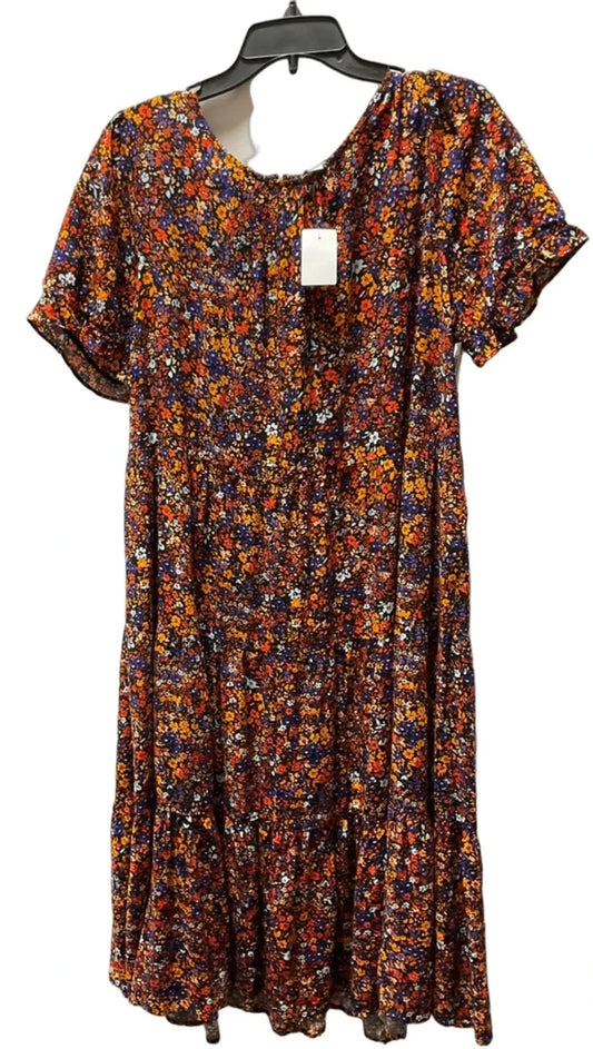Dress Casual Midi By J. Crew In Floral Print, Size: 2x